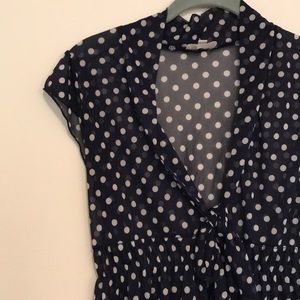 Sheer polka dot professional blouse